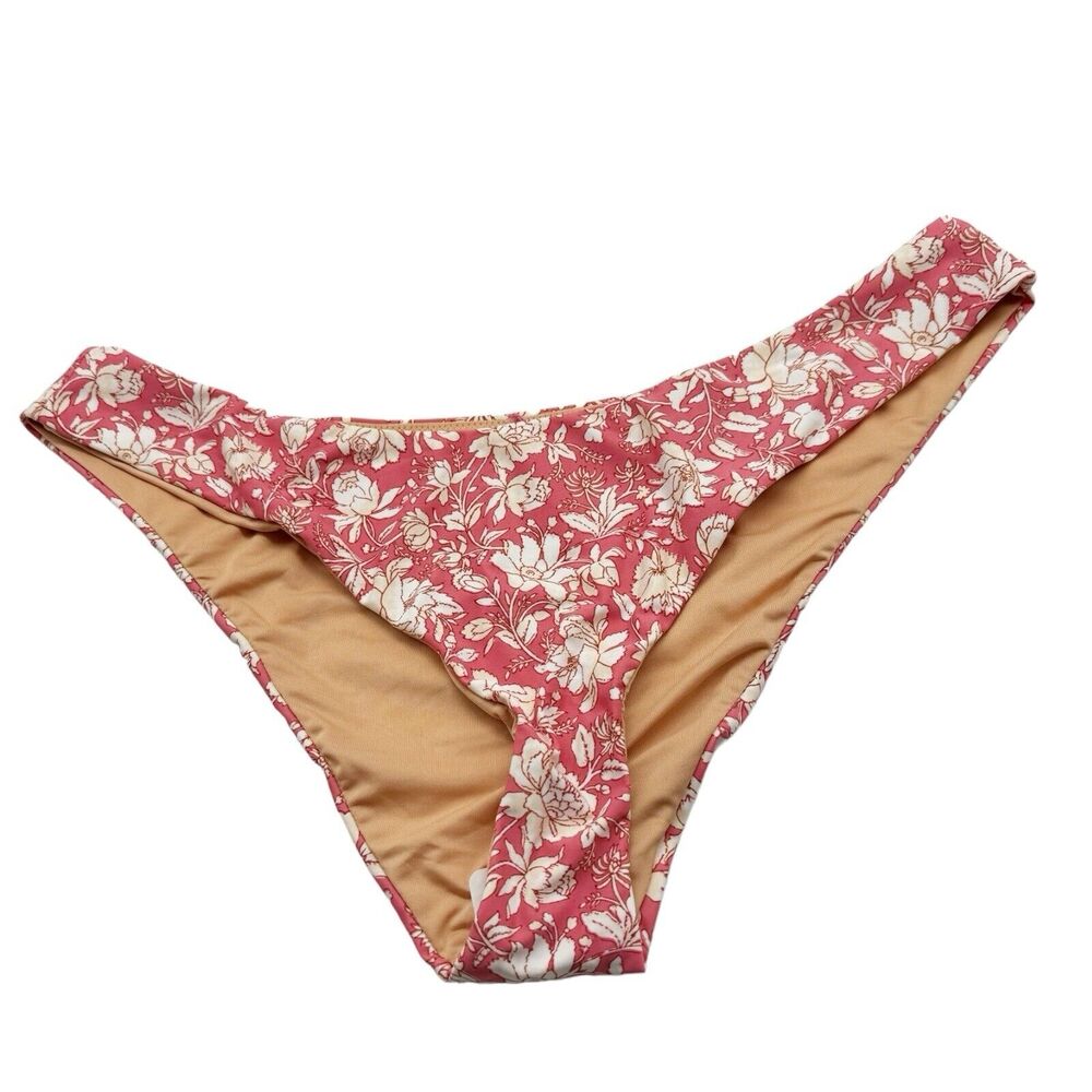 NWT J. Crew Pink Curved Waist Cheeky Tossed Floral Bikini Bottom Size XL